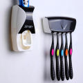 Hot Sale 2PC Automatic Toothpaste Dispenser Wall Mount Dust-proof Toothbrush Holder Wall Mount Bathroom Accessories Set Squeezer. 