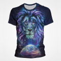 African lion graphic t shirt for men cool 3D printed T-shirt tops animal tees personality streetwear trend tops Funny T shirts. 