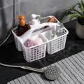 Portable Bath Basket for Bathroom Women Cute Bath Basket with Bath Amenities Bath Blue Bath Dorm Storage Basket (White). 