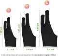 Artist Glove for Drawing Tablet Artist's Drawing Glove with Two Fingers for Graphics Drawing Tablet (BLACK). 
