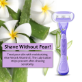 (Pack of 10) WBM Razor For Women With Aloe Vera Strips - 20Pcs (4 Blades) Soft Grip Body Shaver. 