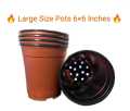Pack of 10 large 8×8 Inches Plastic pots - Pots for seedling or flower-Pots for Plants - Plastic Pots for Home Gardening - Plastic Pots for Seedling - Premium Quality Plastic Pots. 