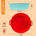 Air Fryer Liners Silicone, 8 Inch Air Fryer Basket, 2-Pack Reusable Air Fryer Liner, Food Grade Accessories, Replacement of Parchment Liners, No Need to Clean the Fryer. 