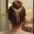 Angel Wings Rhinestone Hair Clip Styling pearl Tassel Hair Clip Ponytail Coiled Hair pins Shiny Hair accessories. 