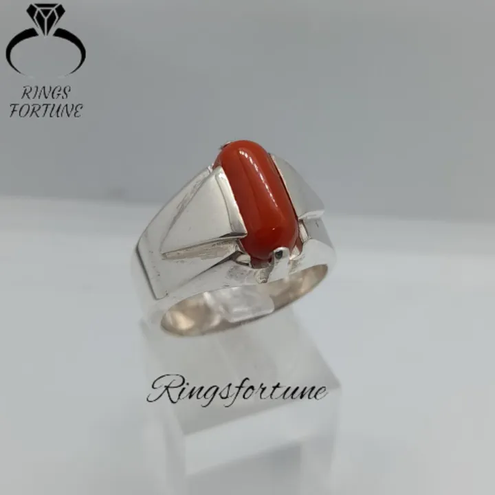 Natural%20Marjan%20Stone%20Ring%20,%20Marjan%20Gemstone%20Ring%20,%20925%20Silver%20Coral%20Marjaan%20Ring%20-%20Image%202