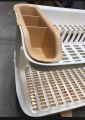 Rack, 2 Steps Plate Rack (With Water Drainer) two tier plate rack dish rack kitchen storage rack kitchen dish drying rack kitchen organizer utensils drying rack ( Color SKIN and GREY length 20 inch height 14 inch width 13 inch). 