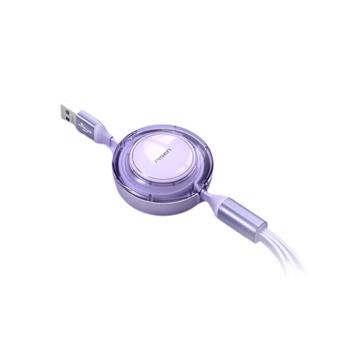 Pisen%203%20IN%201%20Retractable%20Charging%20Data%20Cable%20Black/White/Red/Purple%20Foldable%20Cable%20from%20USB%20to%20Type-C,%20Iphone,%20Android%20%20Pouch%20Packing%20-%20Image%203