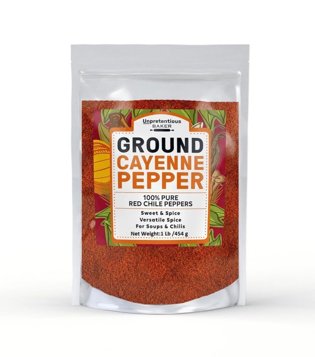 Pure Original Ingredients Ground Cayenne Pepper - 1 Lb Spicy Seasoning For Sauces & Rubs