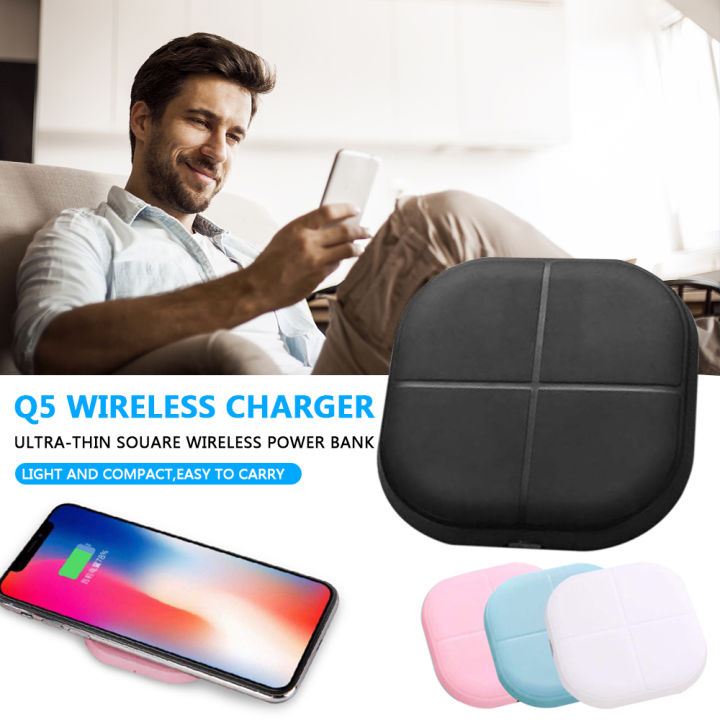 [Fast delivery] [lowest price]QI Wireless Charger for Samsung S10 Plus S10e iPhone X XS XR 8 Mini Square Portable Power Bank Fast Charging for Huawei