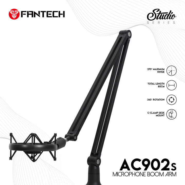 Fantech AC902s Studio Microphone Boom Arm with C clamp Desktop Table Mount Chip 360° Rotation Hold Up to 2kg