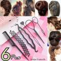 6Pcs Braids Tools with Zig Zag Pony Tail Makers Professional Braids Tools Hair Styling Kits For Women Hair Accessories Set Women Girls DIY Hair Styling Set. 