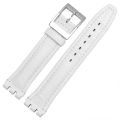 17mm 19mm Strap for Swatch Genuine Calf Leather Watch Band Black Brown White Waterproof Stainless Steel Clasp Men Women Business. 