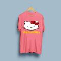Hello Kitty Printed Cotton Halfsleeves Oneck Tshirt For Women. 