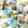 Panda Online Start a Journey Series PET Masking Tapes Waterproof Transparent Tapes Decorative Sticky Paper Tape for Journals Diary DIY Crafts Gift Wrapping. 