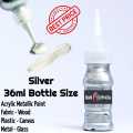 Eye Candy Pigments - Silver Metallic Acrylic Paint - Permanent Waterproof Paint 36ml - Non-fading DIY Painted Paint. 