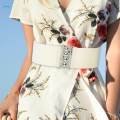 Wide Elastic Belt Elegant Dress Belt for Women Ladies Dress Accessories White. 