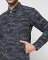 Camouflage Print Slim Fit Denim Jacket. 