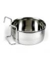 Stainless Steel Feed & Water Bowl Large with Hanging clip macow gray cage birds 1 pc. 