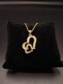 Valentine Gift Gold Plated Zircon Locket with Chain. 