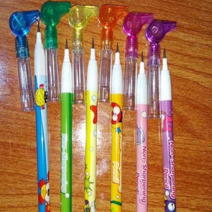 Pack of 4 Non Sharpening Pencils with Cap Translucent Pencils Stacking Point Pencils for Kids Stackable Pencils - Multicolor