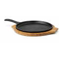 Sizzler Tawa 10-Inch 2in1 Wood Base Cast Iron Krucible Kitchen. 