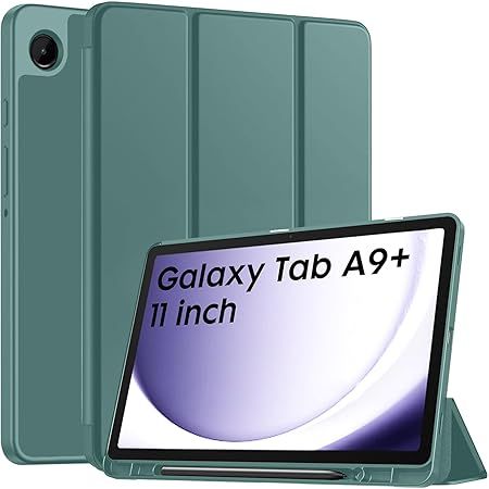 for Samsung Galaxy Tab A9 Plus 11 inch case, Soft Flexible Flip Case Cover with S Pen Holder for Samsung Galaxy Tab A9+ 11 inch with Auto Sleep Wake