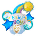 Happy Birthday Baby Boy 8 Pcs Foil Balloons Set. 