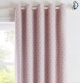 Jacquard Curtains Set, Lined Eyelet Curtains for Room - Morning Rays Pink - Pack of 2. 
