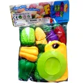 Realistic Sliceable Fruit and Vegetables Cutting Play Toy Set with Velcro. 