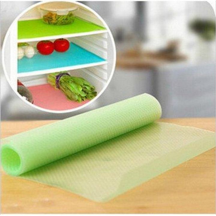 Anti-Bacterial Fridge Mat, Non-stick Roll, 45 cm x 150 cm, Durable Fridge Mat, Fruit and Vegetable Drawer Kitchen Mat, Fridge