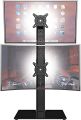 Dual Monitor Stand - Vertical Stack Screen Free-Standing Monitor Riser Fits Two 13 to 34 Inch Screen with Swivel, Tilt, Height Adjustable, Holds One (1) Screen up to 20kg HT05B-002P. 