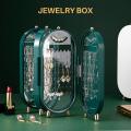 New Foldable 4 Layer Jewelry Organizer with Mirror (Box Packing) - 23.5 x 11.5 x 6.5 cm Jewelry Display Rack Storage Hanging Necklace Earrings Box 4 Doors Foldable Screen Mirror Organizer. 