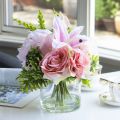 Techmanistan Clear Glass Vase, Round Glass Vase Bowl, Clear Glass Cylinder Vase, Round Vase for Floating Candles, Small Floral Glass Vase for Home Decor, Wedding Centerpiece (1 Piece). 