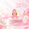 Pink Ribbon Metal Pin. 