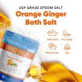 Orange Ginger Bath Salt 32 Ounces 907gm Epsom Salt with Natural Ginger and Orange Essential Oils Plus Vitamin C in BPA Free Pouch with Easy Press-Lock Seal. 