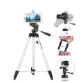 Energy - ENRG Aluminium Tripod Stand Adjustable Portable 4.5 Feet With Carry Case and Mobile Phone Holder Silver. 