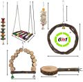 6 Pack Natural Wood Bird Toys, Bird Chewing Toys Parrot Toys, Birds Cage Toys Bird Parrot hanging Chewing Toys for Parrots and Other Birds. 