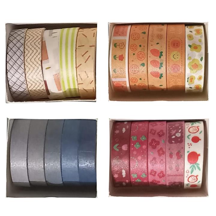 5 Rolls/Set Macaron Based Solid Color Washi Tapes Decorative Masking