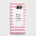 Samsung S6 Cover Case Beautiful pink and white lines Hard Cover- Design 1. 
