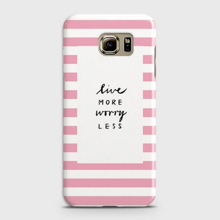 Samsung S6 Cover Case Beautiful pink and white lines Hard Cover- Design 1