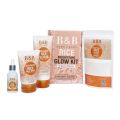 B&B 3-in-1 Rice Facial Kit - , Scrub, Face Wash & Mask for Radiant Skin | Exfoliating & Hydrating Skincare Set. 