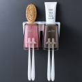 Toothbrush rack, punch-free mouthwash cup, toothbrush cup, wall-mounted bathroom wall-mounted storage box, dental cylinder set. 