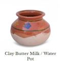 Clay Milk Pot | Lassi pot | Water Pot Glazed |  Clay Crockery Pots | Earthen Crockery Pots | Terracotta Crockery Pots. 