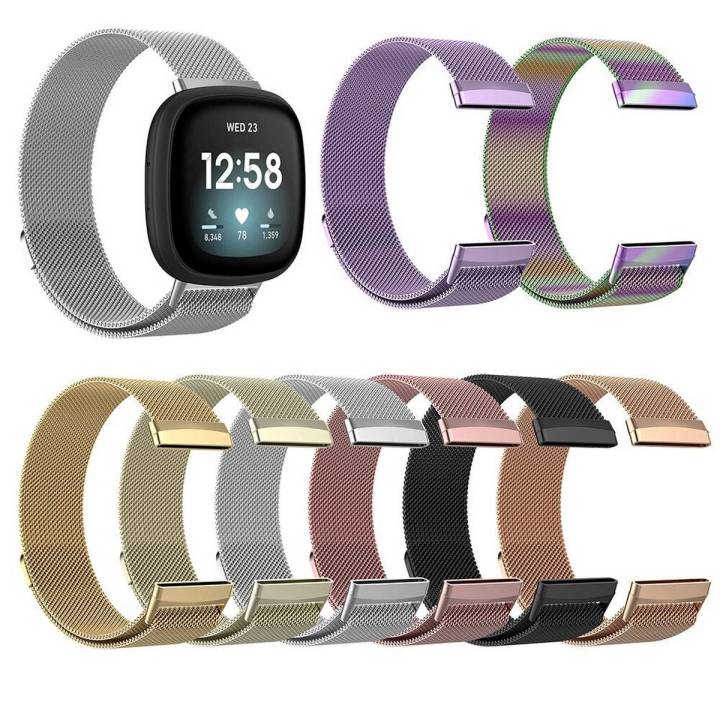 Stainless Steel Magnetic Loop Watch Band For FITBIT Versa and