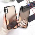 【AmbitionmA】Cute Cat Refuse to kiss Matte Clear Coque For Samsung S23 5G Case Galaxy S20 S21 FE S22 Ultra S10 Lite S8 S9 Plus Silicone Cover. 