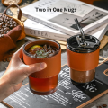 High-Value Portable Leather Glass Coffee Cup With Straw and Lid Iced Tea Cup. 