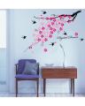 Flowers Wall Sticker Pink Birds DIY Wall Decor For Home/Office Colorful PVC Wall Paper Removeable Wall Decal. 