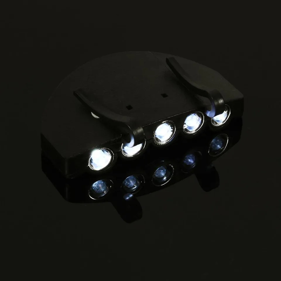 LED Cap Hat Brim Clip Head Light Lamp Headlamp Fishing Hiking
