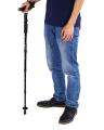 LED Light Folding Walking Telescopic Stick Adjustable - Black. 