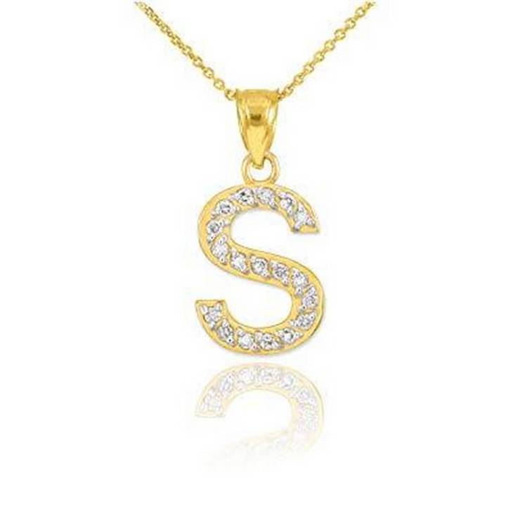 Golden Stainless S Alphabet Locket with Chain For Girls Stylish